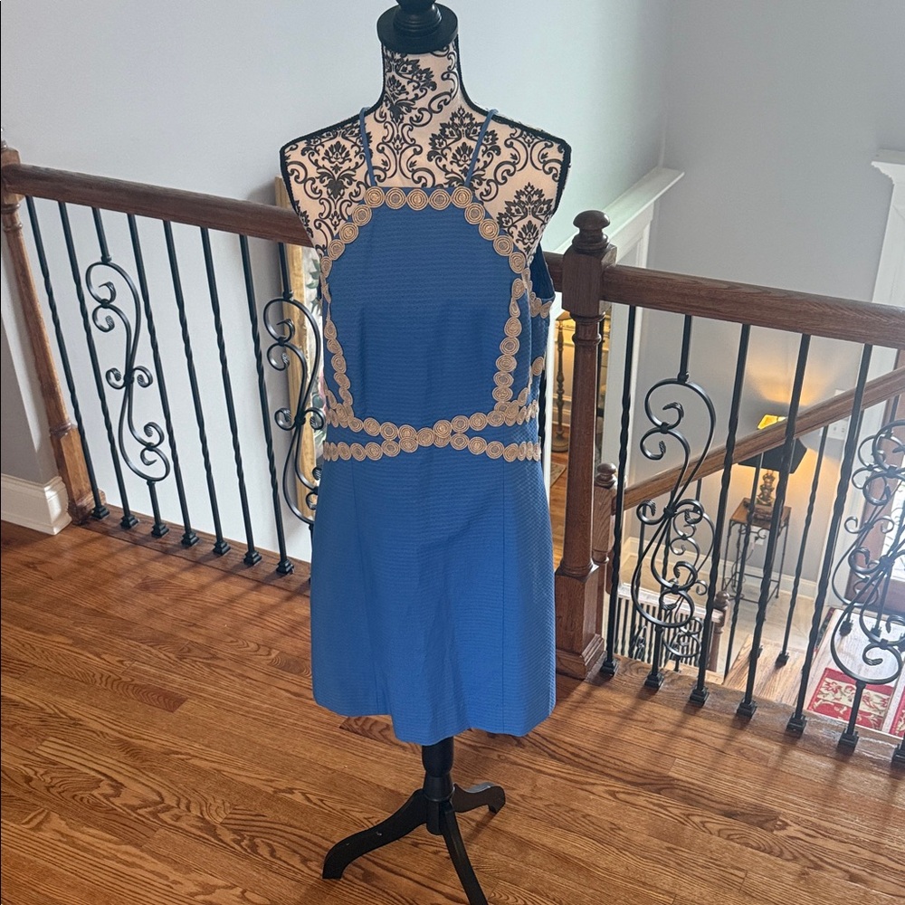 Lilly Pulitzer Blue Dress with Gold Details